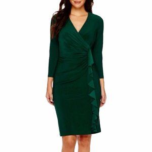 Evan Picone Deep Green Midi Dress